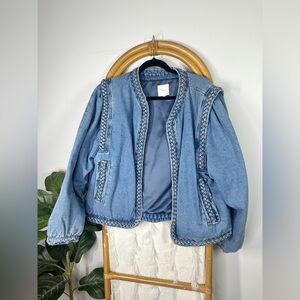 A Loves A Denim Braided Jacket sz L